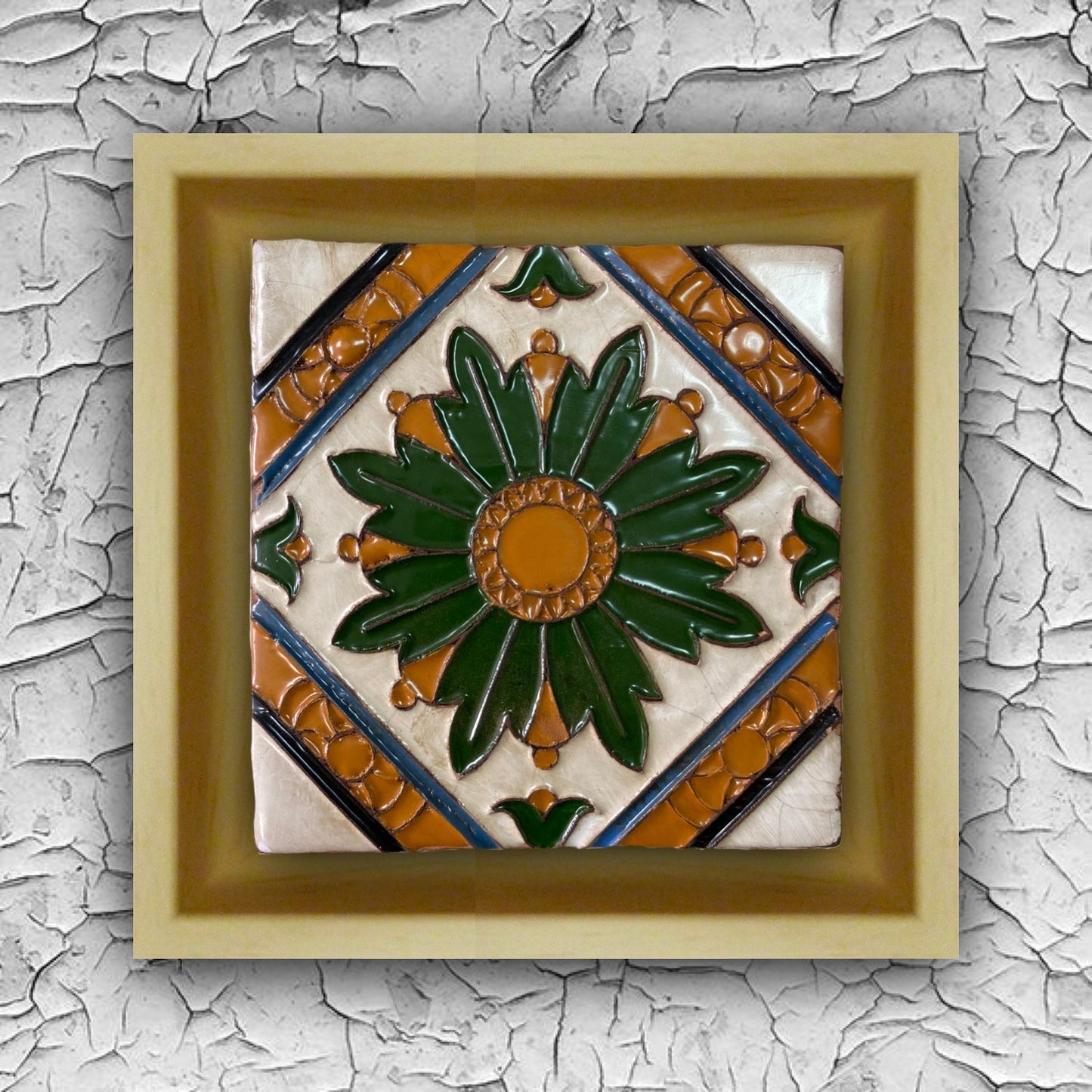 Carrelage Renaissance Bordure Fleur et Rubrique Cadre Naturel REF7.3