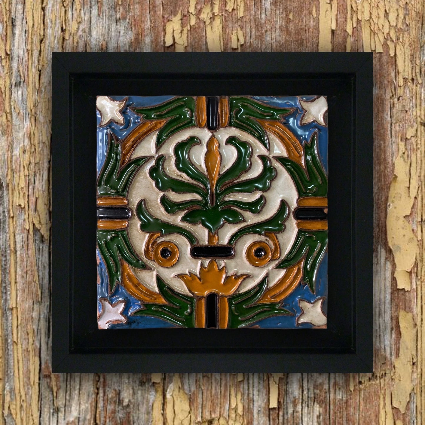 Carrelage Renaissance Bordure Palmier Cadre Noir REF3.2