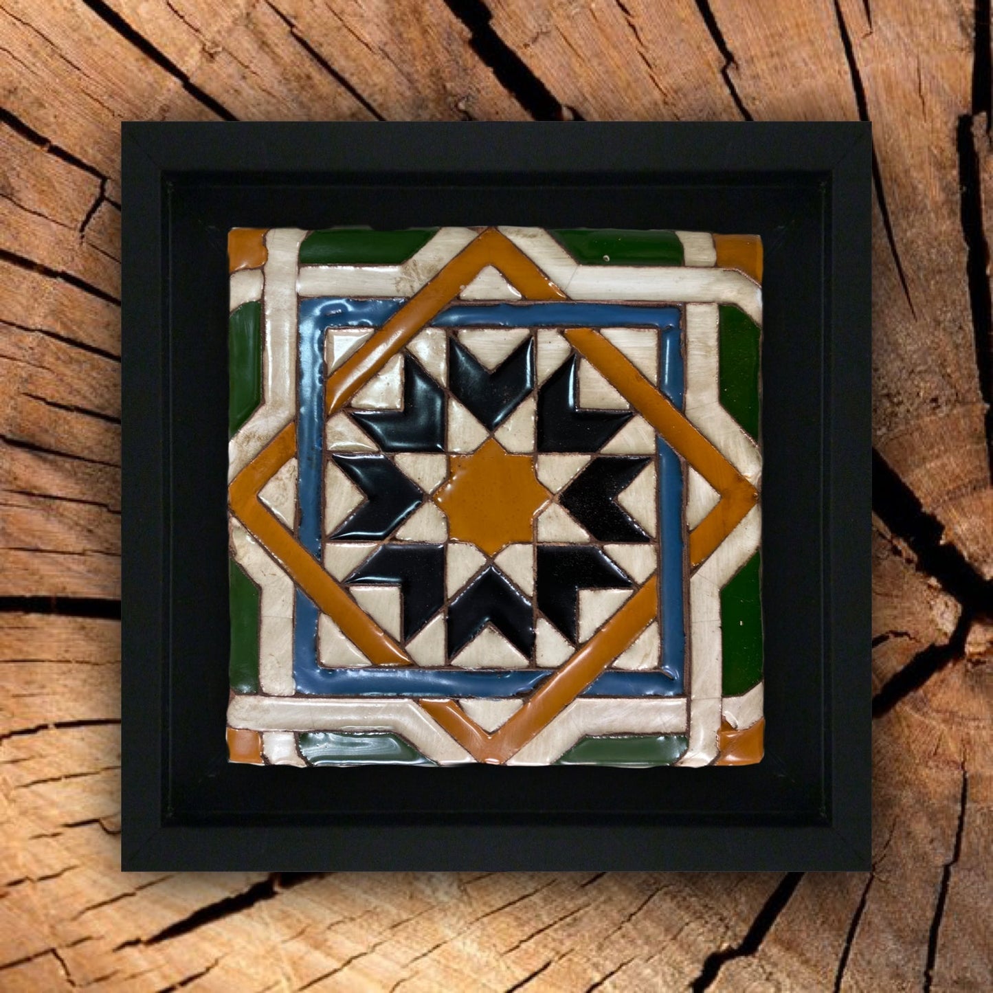 Azulejo Arista Marco Negro REF6 Renacentista Arabe