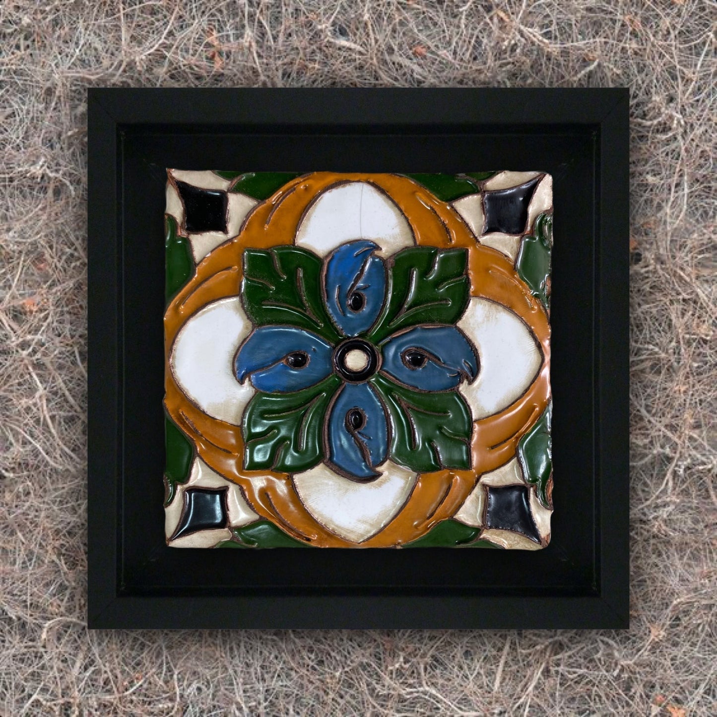 Tile Renaissance Edge Tapestry Black Frame REF9.2
