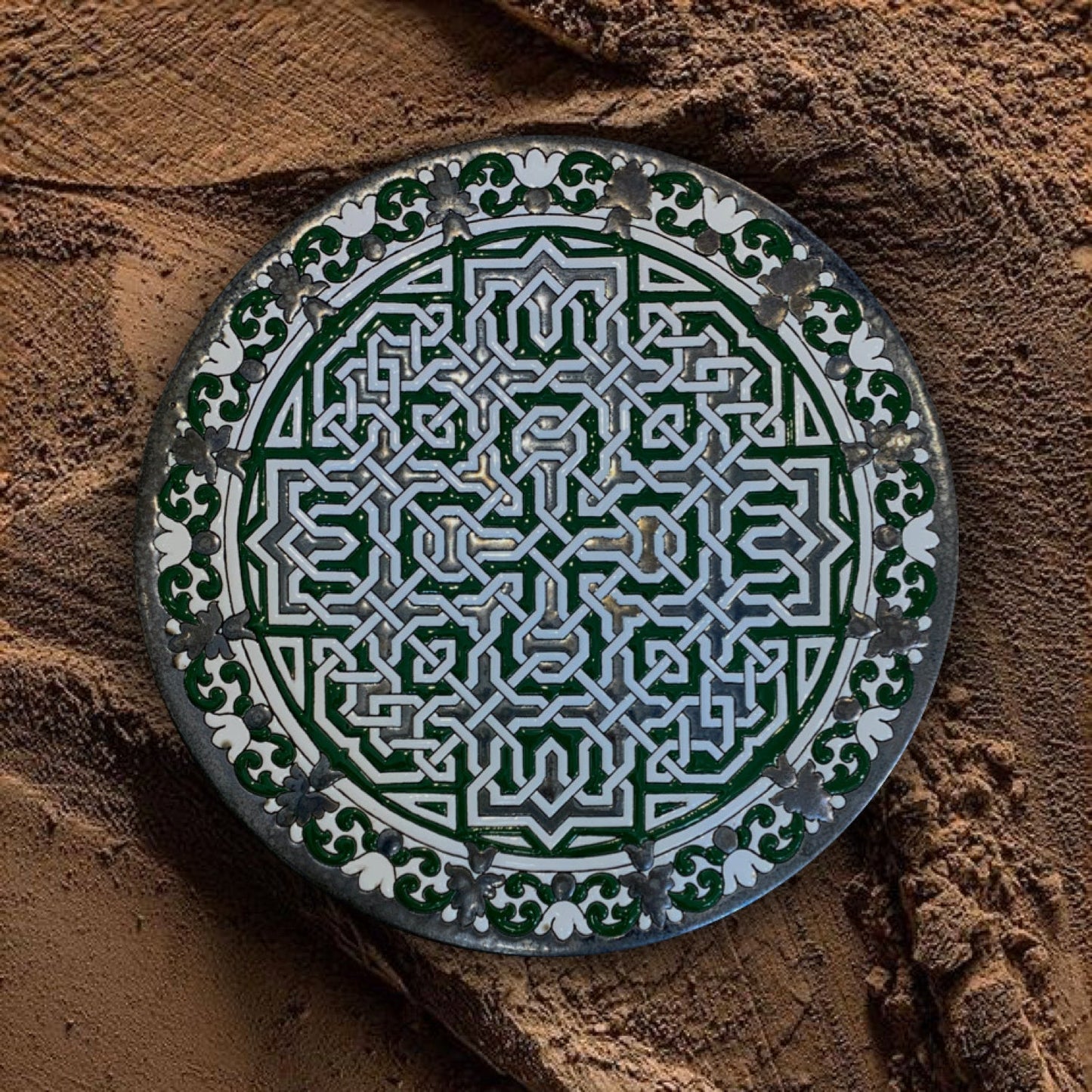 Plato Especial Cuerda Seca 29 cm REF Verde