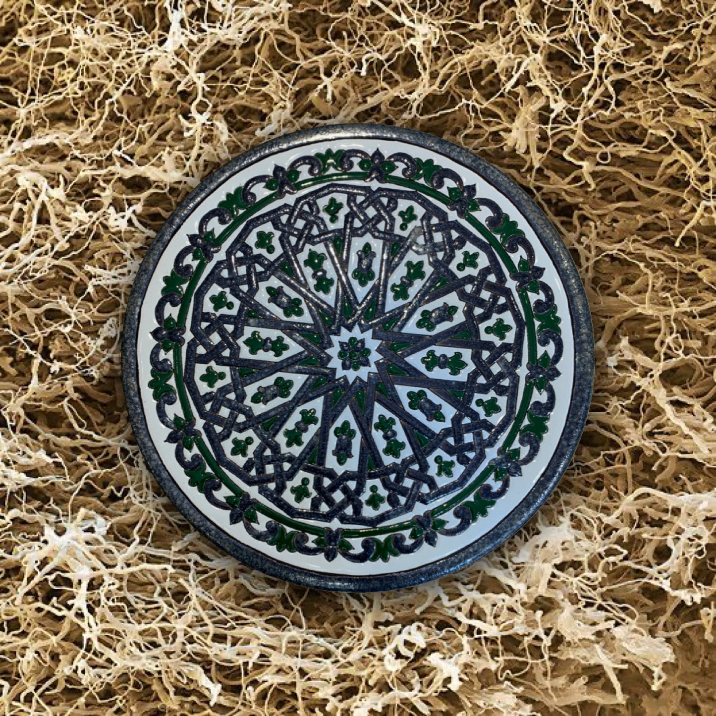 Plato Especial Cuerda Seca 24 cm REF Verde