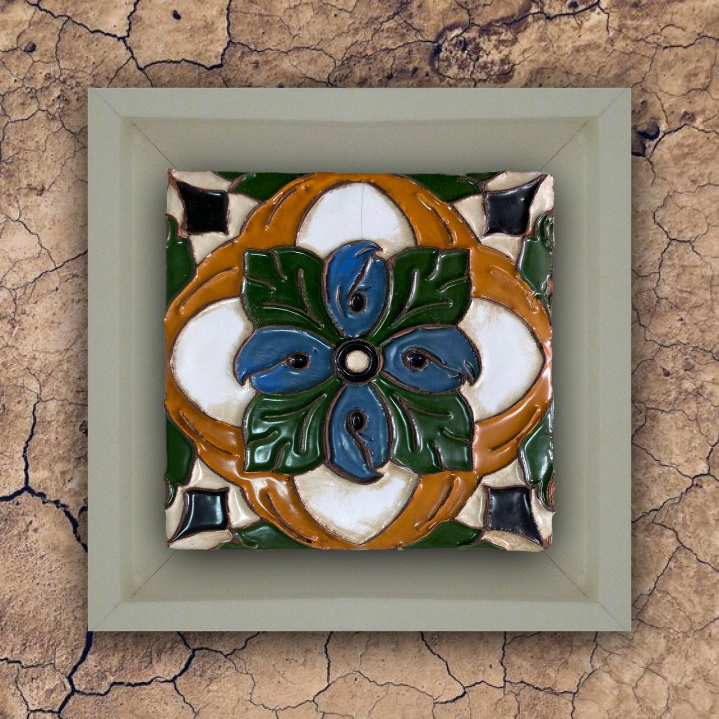 Tile Renaissance Edge Tapestry White Frame REF9.1