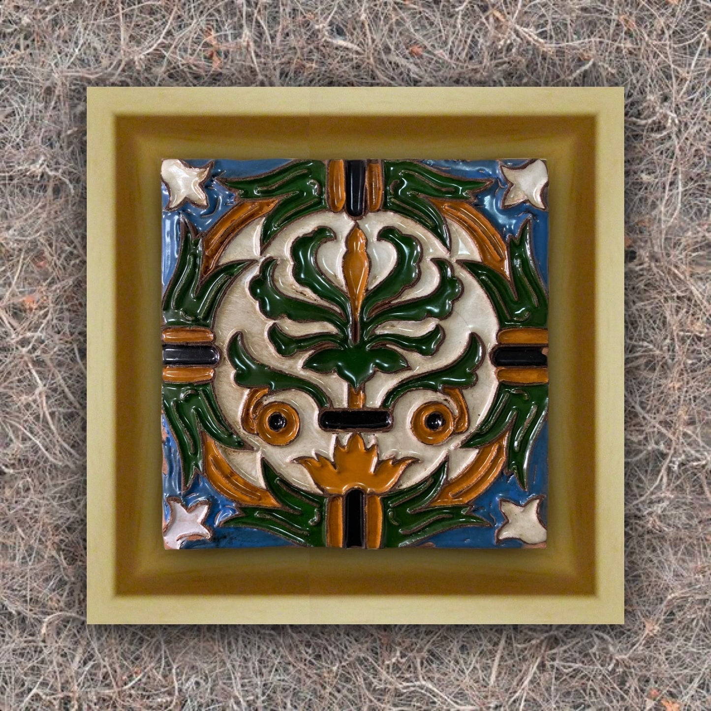 Tile Renaissance Edge Palm Tree Natural Frame REF3.3
