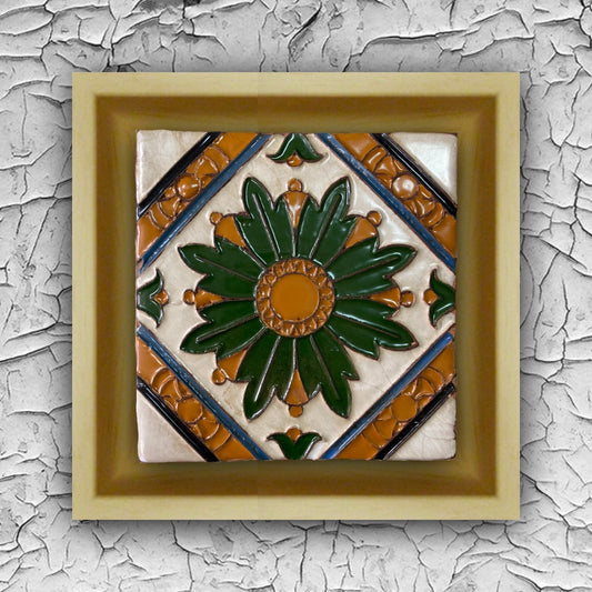 Carrelage Renaissance Bordure Fleur et Rubrique Cadre Naturel REF7.3