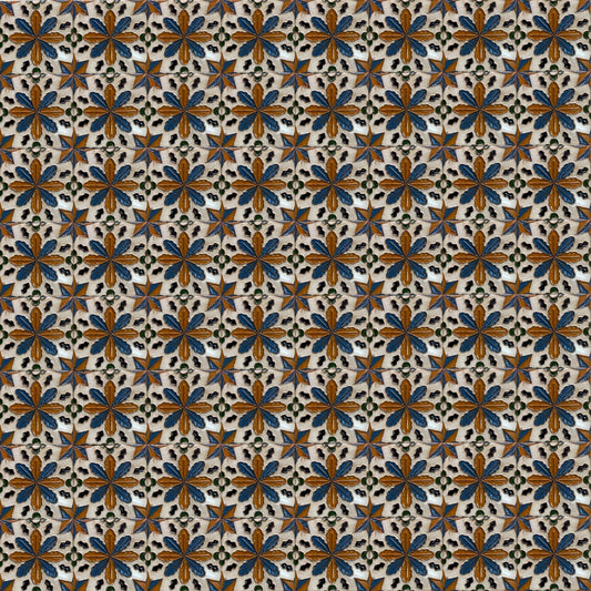 Azulejo Arista Metro Cuadrado REF4 Renacentista Flor y Estrella