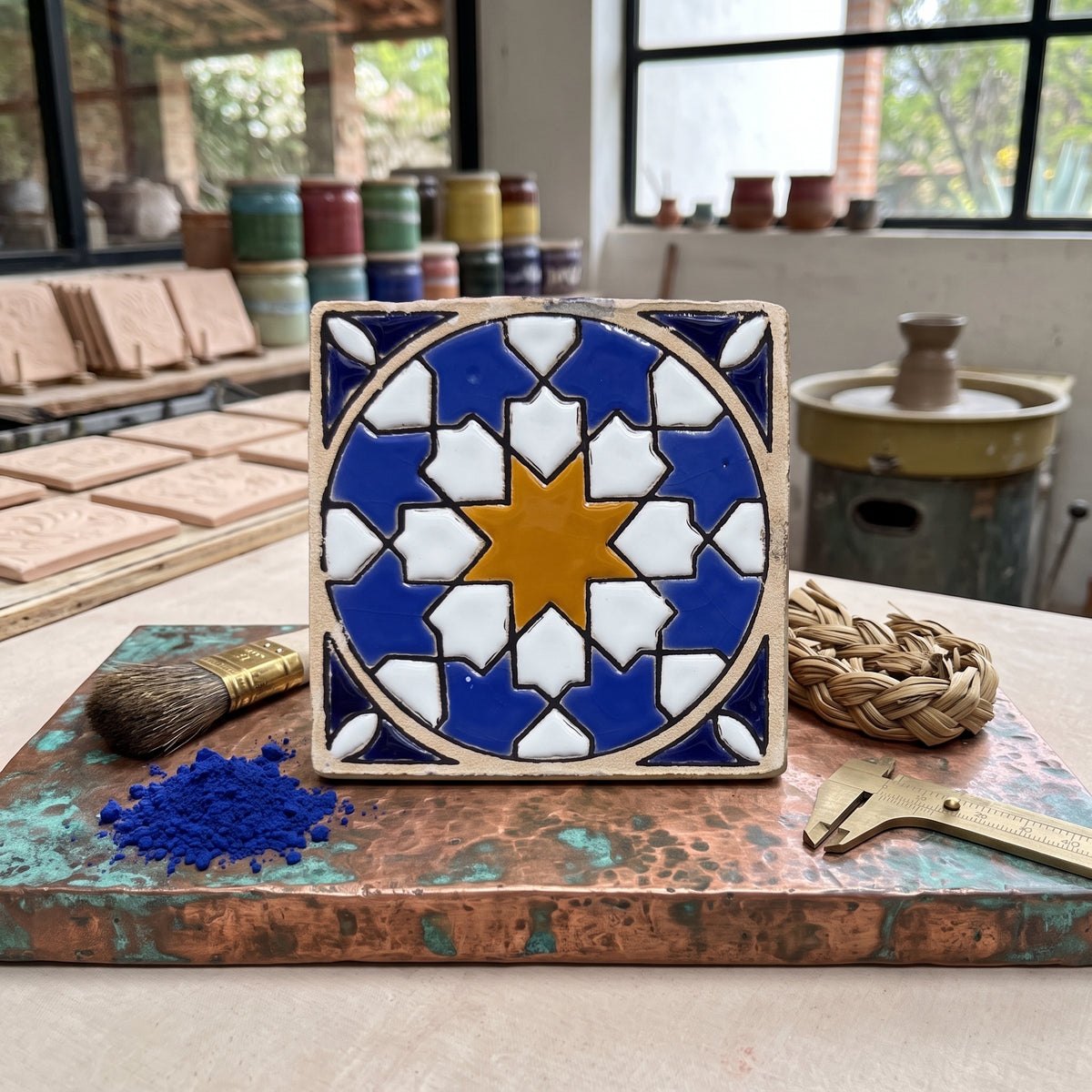 Regalo Corporativo - Congreso Azulejo Cuerda Seca 10x10cm Grueso